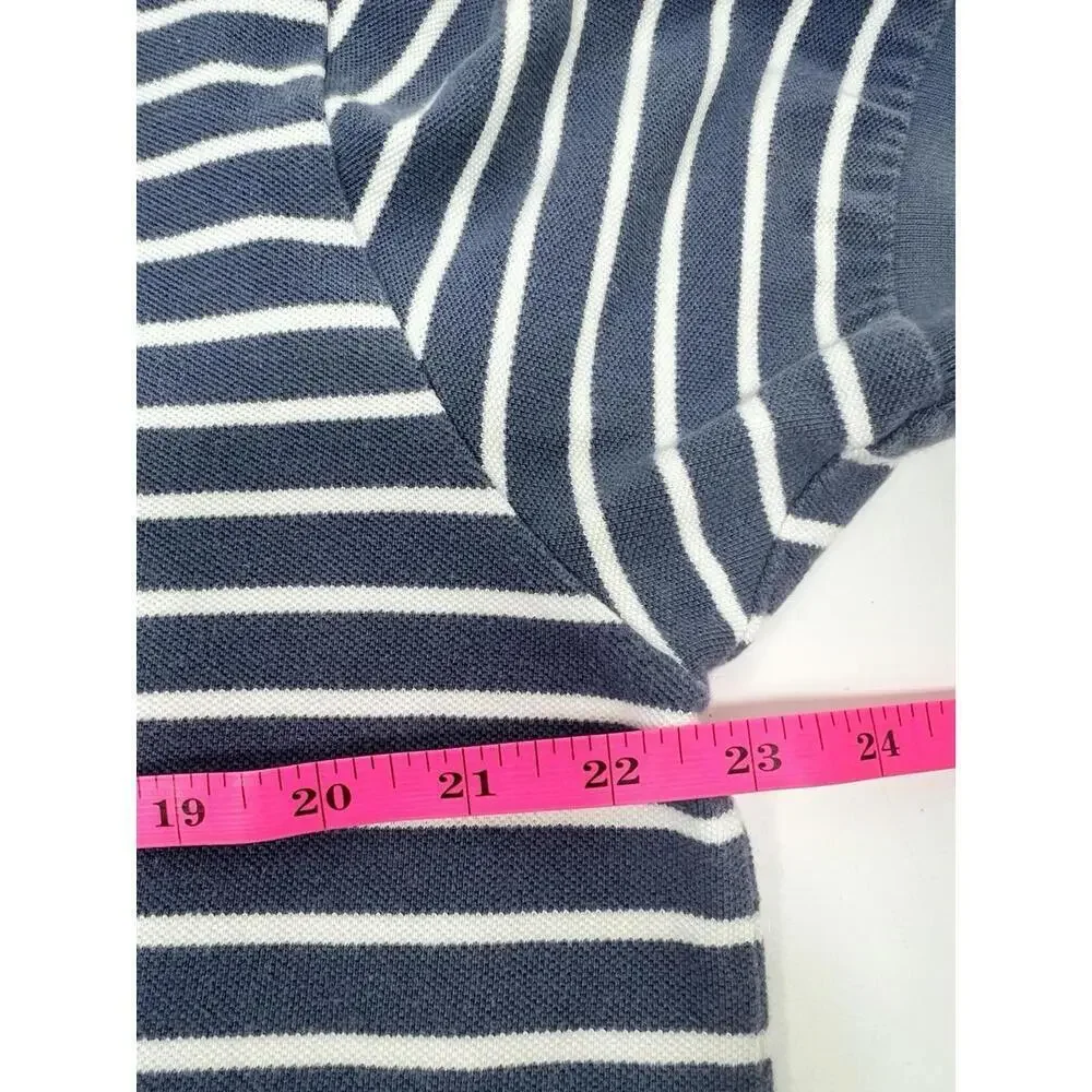 Polo Ralph Lauren Mens Polo Sz L Blue White Stripe Casual Preppy Collegiate